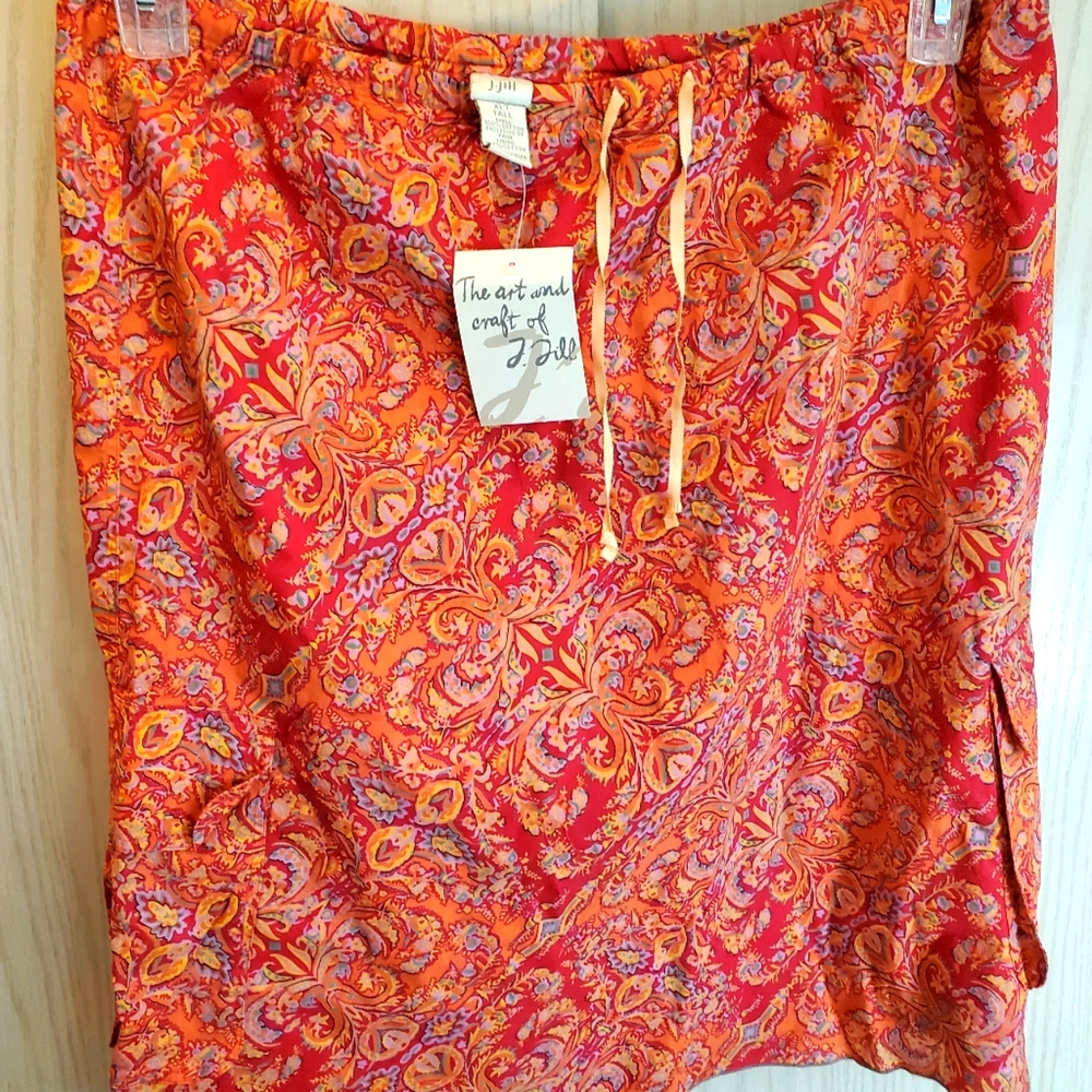 J. Jill Orange Casual Cargo Skirt XLT NWT